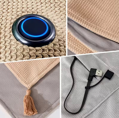 CozyWrap™: Chal Calefactor Inteligente con Carga USB