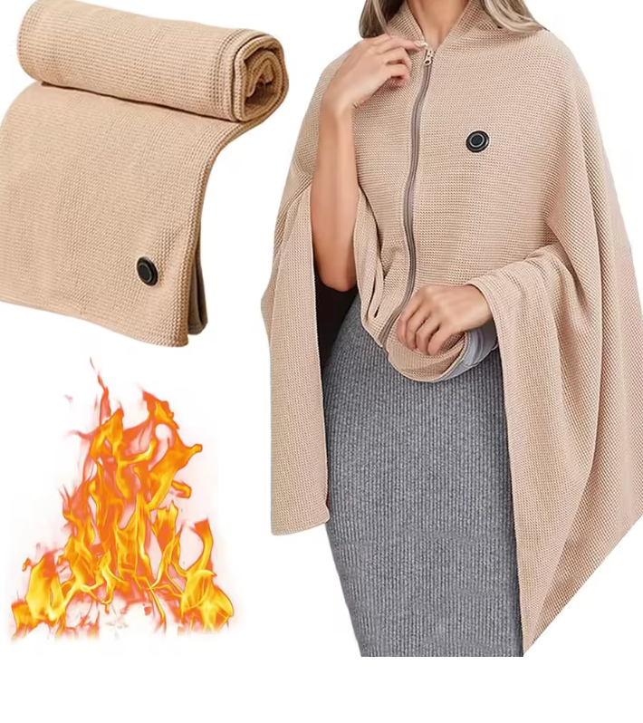 CozyWrap™: Chal Calefactor Inteligente con Carga USB