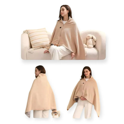 CozyWrap™: Chal Calefactor Inteligente con Carga USB